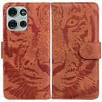 Custodia per telefono in pelle con motivo a tigre in rilievo, For Motorola Moto G 5G 2025, For Motorola Moto G75 5G, For Motorola Moto G35, For Motorola Moto G55