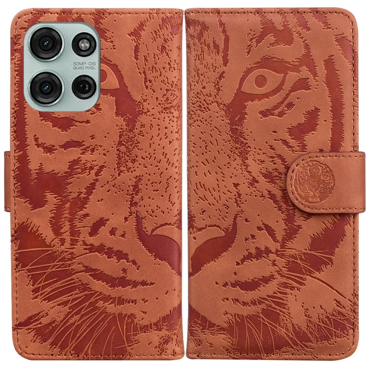 Custodia per telefono in pelle con motivo a tigre in rilievo, For Motorola Moto G 5G 2025, For Motorola Moto G75 5G, For Motorola Moto G35, For Motorola Moto G55