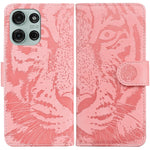Custodia per telefono in pelle con motivo a tigre in rilievo, For Motorola Moto G 5G 2025, For Motorola Moto G75 5G, For Motorola Moto G35, For Motorola Moto G55