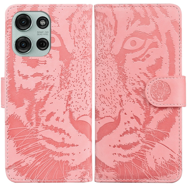 Custodia per telefono in pelle con motivo a tigre in rilievo, For Motorola Moto G 5G 2025, For Motorola Moto G75 5G, For Motorola Moto G35, For Motorola Moto G55