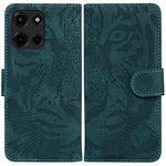 Custodia per telefono in pelle con motivo a tigre in rilievo, For Motorola Moto G 5G 2025, For Motorola Moto G75 5G, For Motorola Moto G35, For Motorola Moto G55