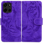 Custodia per telefono in pelle con motivo a tigre in rilievo, For Motorola Moto G 5G 2025, For Motorola Moto G75 5G, For Motorola Moto G35, For Motorola Moto G55
