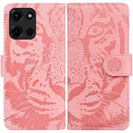 Custodia per telefono in pelle con motivo a tigre in rilievo, For Motorola Moto G 5G 2025, For Motorola Moto G75 5G, For Motorola Moto G35, For Motorola Moto G55