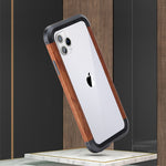 Custodia R-JUST in metallo e legno per smartphone compatibili