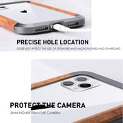 Custodia R-JUST in Metallo e Legno per iPhone