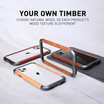 Custodia R-JUST in metallo e legno per smartphone compatibili