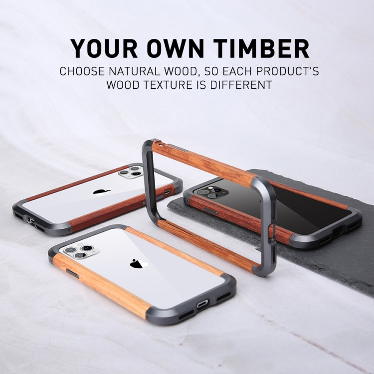 Custodia R-JUST in metallo e legno per smartphone compatibili