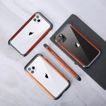 Custodia R-JUST in metallo e legno per smartphone compatibili