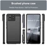 Custodia in TPU in fibra di carbonio con trama spazzolata, For Asus Zenfone 11 Ultra, For Asus Zenfone 10