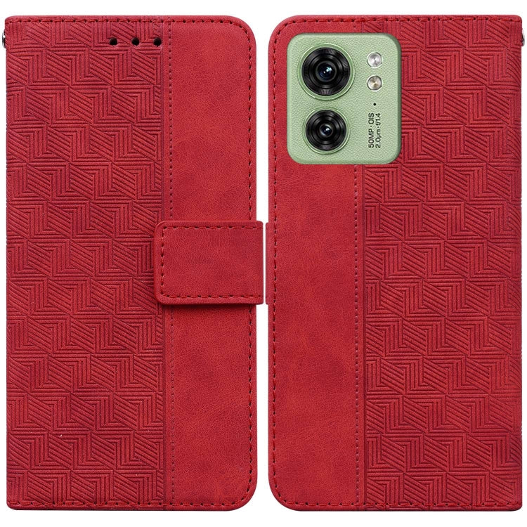 Custodia per telefono in pelle goffrata geometrica, For Motorola Moto G14, For Motorola Edge 40, For Motorola Edge 40 Pro