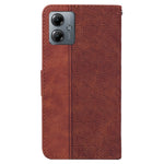 Custodia per telefono in pelle goffrata geometrica, For Motorola Moto G14, For Motorola Edge 40, For Motorola Edge 40 Pro