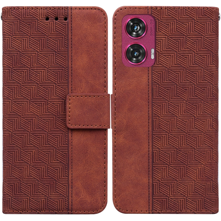 Custodia per telefono in pelle goffrata geometrica, For Motorola Edge 50 Ultra, For Motorola Edge 50 Pro, For Motorola Edge 50 Fusion, For Motorola Moto G Play 4G 2024