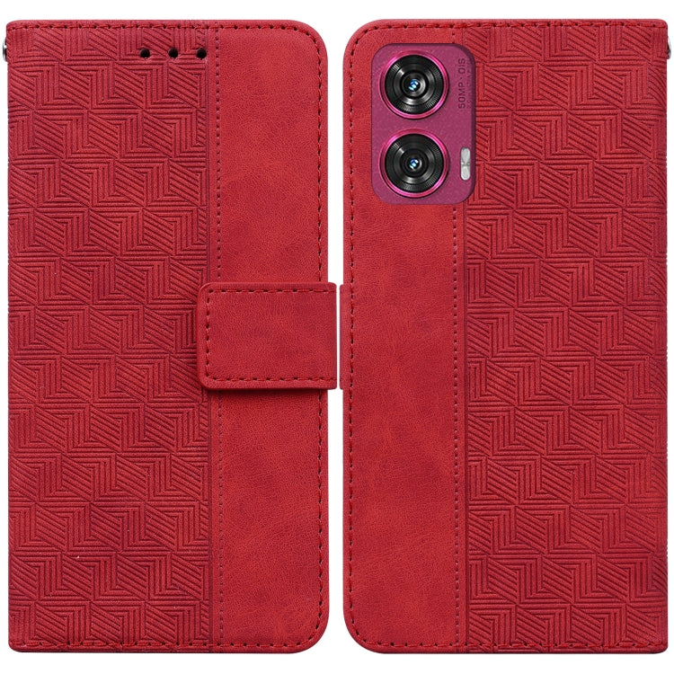 Custodia per telefono in pelle goffrata geometrica, For Motorola Edge 50 Ultra, For Motorola Edge 50 Pro, For Motorola Edge 50 Fusion, For Motorola Moto G Play 4G 2024