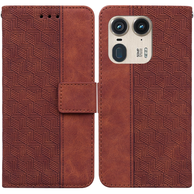 Custodia per telefono in pelle goffrata geometrica, For Motorola Edge 50 Ultra, For Motorola Edge 50 Pro, For Motorola Edge 50 Fusion, For Motorola Moto G Play 4G 2024