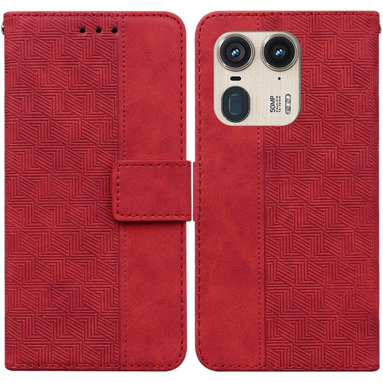 Custodia per telefono in pelle goffrata geometrica, For Motorola Edge 50 Ultra, For Motorola Edge 50 Pro, For Motorola Edge 50 Fusion, For Motorola Moto G Play 4G 2024