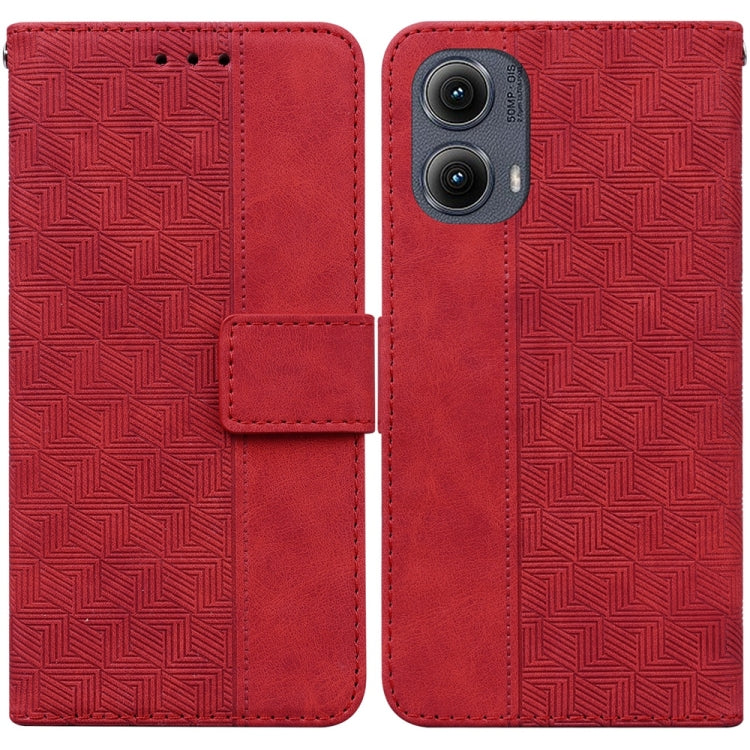 Custodia per telefono in pelle goffrata geometrica, For Motorola Edge 50 Neo 5G Global, For Motorola Moto G04s / Moto E14, For Motorola Moto G85, For Motorola Edge 2024