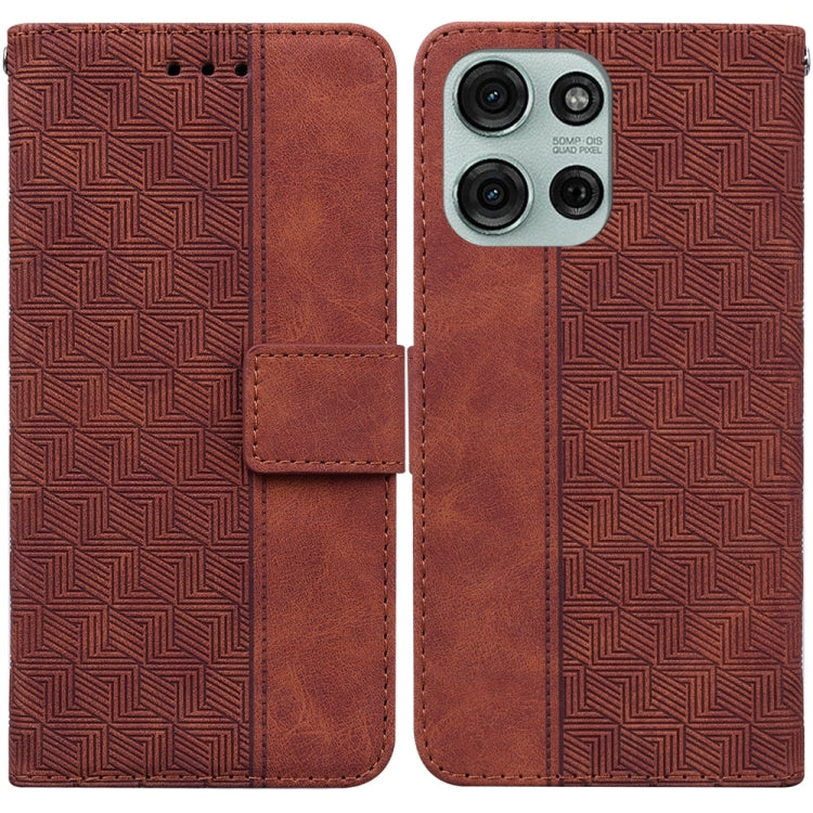 Custodia per telefono in pelle goffrata geometrica, For Motorola Moto G 5G 2025, For Motorola Moto G75 5G, For Motorola Moto G35, For Motorola Moto G55