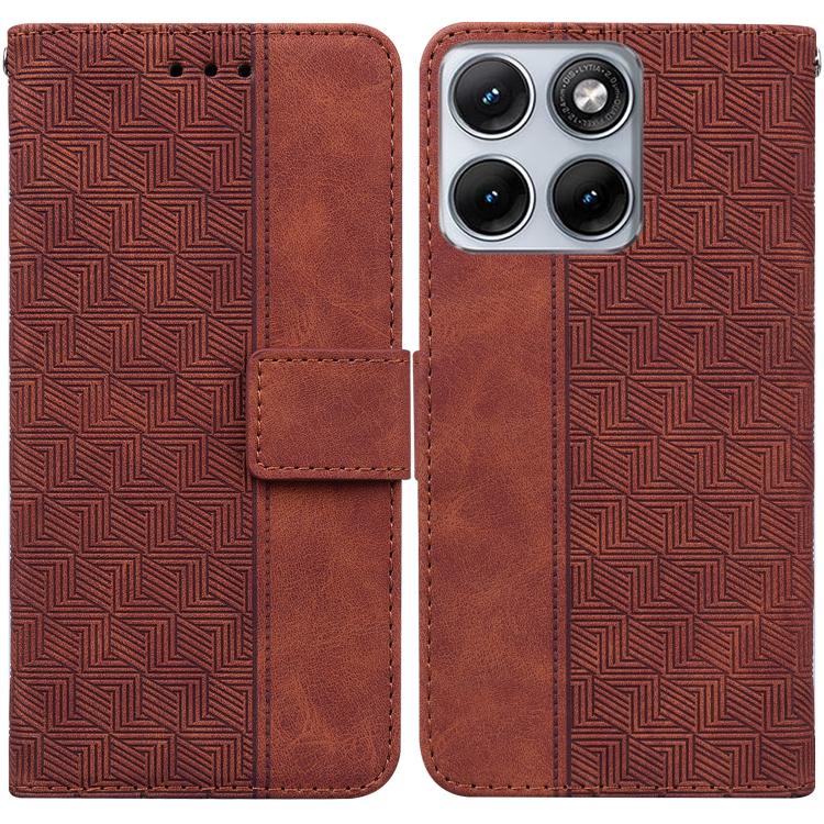 Custodia per telefono in pelle goffrata geometrica, For Motorola Moto G Max / G87 / G77 / G67 5G, For Motorola Edge 70 Fusion 5G, For Motorola Moto G06 4G, For Motorola Moto G56 5G / G66j 5G / G66y 5G