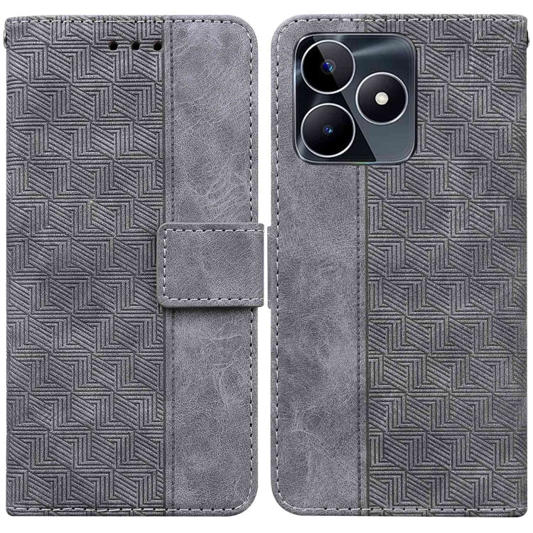 Custodia per telefono in pelle goffrata geometrica, For Realme 11 5G Global, For Realme 11 Pro / 11 Pro+ / Narzo 60 Pro, For Realme C53 / Narzo N53, For Realme C65 4G