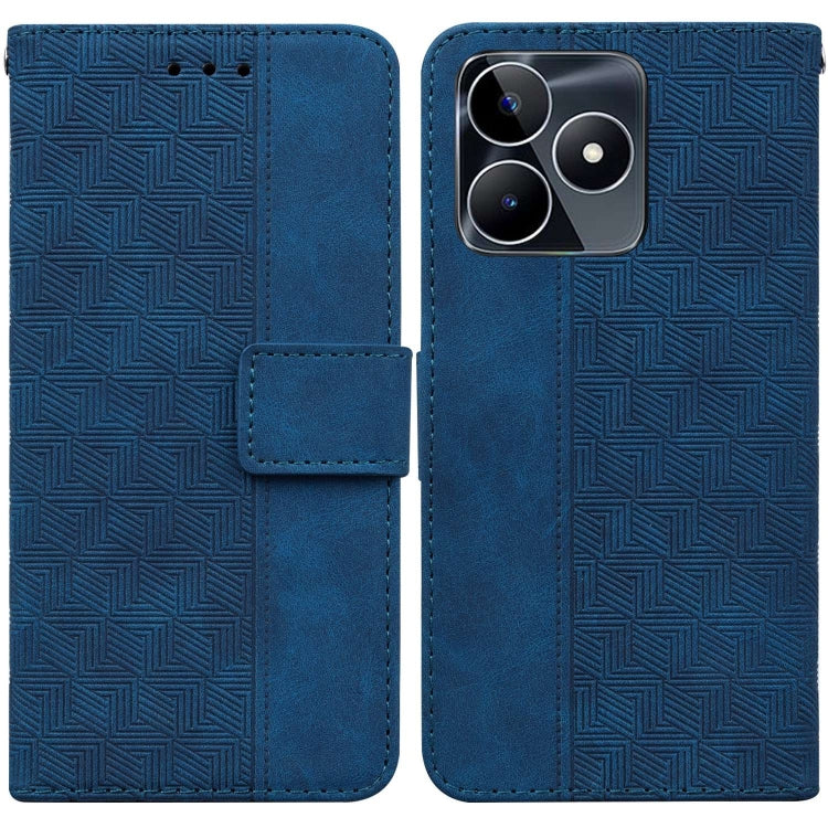 Custodia per telefono in pelle goffrata geometrica, For Realme 11 5G Global, For Realme 11 Pro / 11 Pro+ / Narzo 60 Pro, For Realme C53 / Narzo N53, For Realme C65 4G