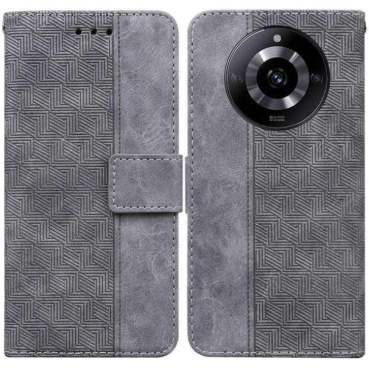 Custodia per telefono in pelle goffrata geometrica, For Realme 12 Pro+ Global, For Realme C67 4G Global, For Realme 11 4G Global, For Realme 11 5G/Narzo 60 India Version