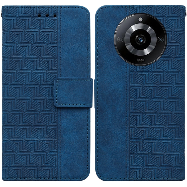 Custodia per telefono in pelle goffrata geometrica, For Realme 12 Pro+ Global, For Realme C67 4G Global, For Realme 11 4G Global, For Realme 11 5G/Narzo 60 India Version