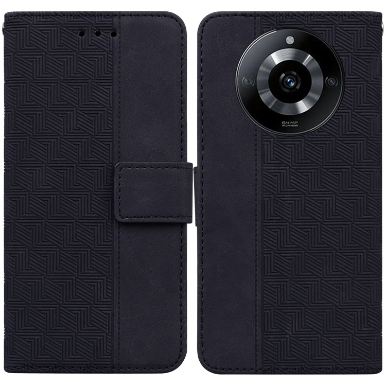 Custodia per telefono in pelle goffrata geometrica, For Realme 12 Pro+ Global, For Realme C67 4G Global, For Realme 11 4G Global, For Realme 11 5G/Narzo 60 India Version