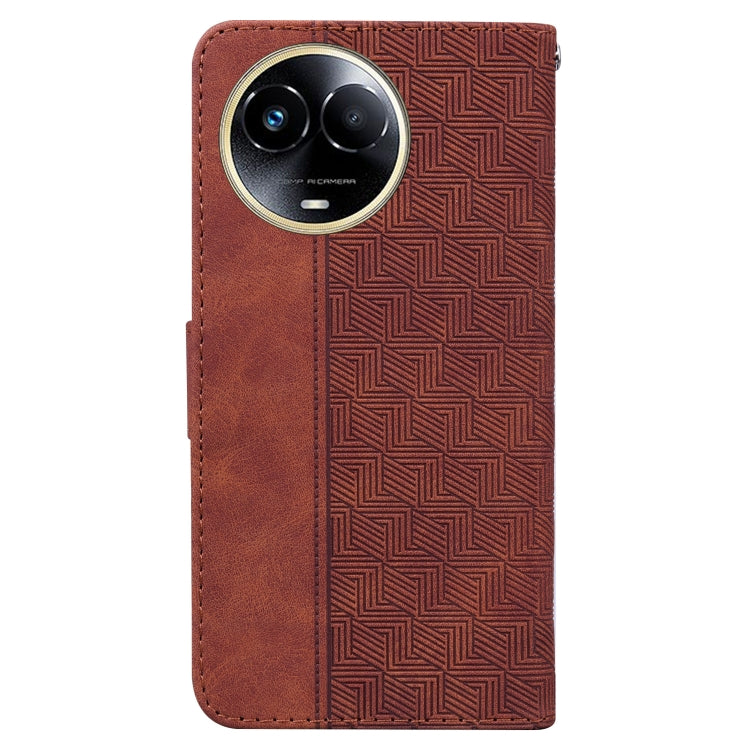 Custodia per telefono in pelle goffrata geometrica, For Realme 11 5G Global, For Realme 11 Pro / 11 Pro+ / Narzo 60 Pro, For Realme C53 / Narzo N53, For Realme C65 4G