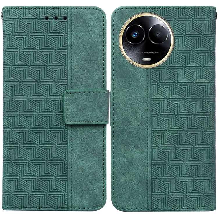 Custodia per telefono in pelle goffrata geometrica, For Realme 11 5G Global, For Realme 11 Pro / 11 Pro+ / Narzo 60 Pro, For Realme C53 / Narzo N53, For Realme C65 4G