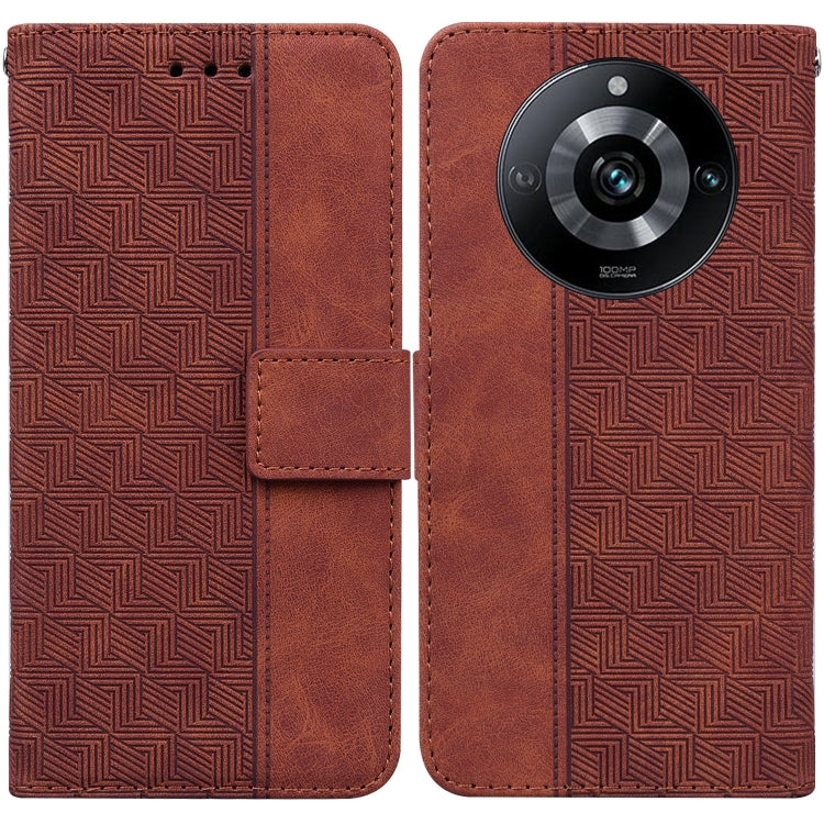 Custodia per telefono in pelle goffrata geometrica, For Realme 11 5G Global, For Realme 11 Pro / 11 Pro+ / Narzo 60 Pro, For Realme C53 / Narzo N53, For Realme C65 4G
