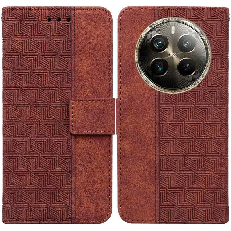 Custodia per telefono in pelle goffrata geometrica, For Realme 12 Pro+ Global, For Realme C67 4G Global, For Realme 11 4G Global, For Realme 11 5G/Narzo 60 India Version
