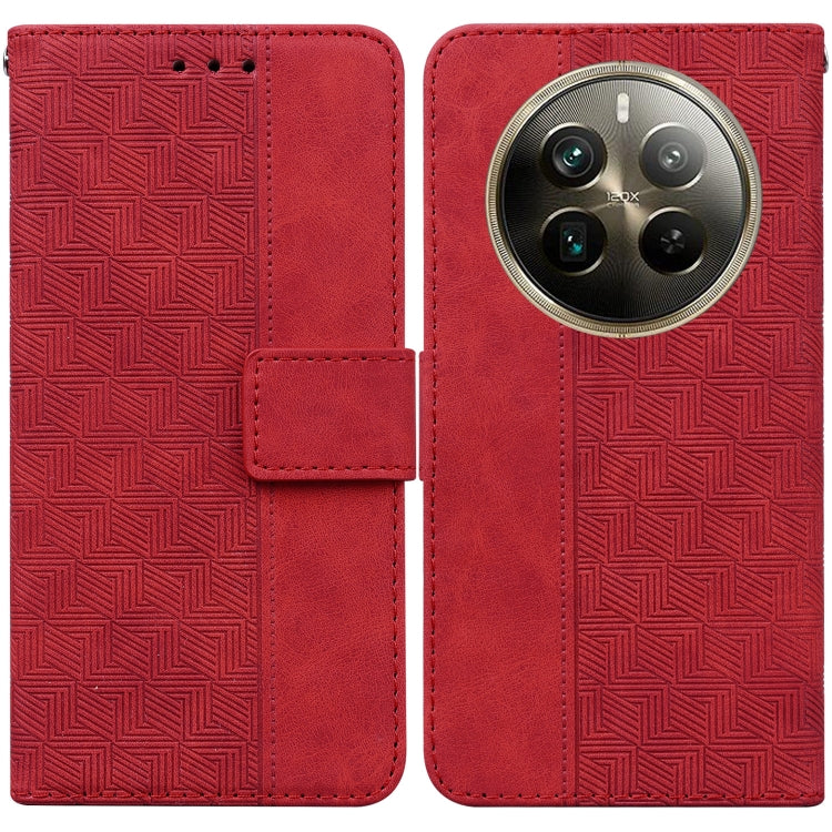 Custodia per telefono in pelle goffrata geometrica, For Realme 12 Pro+ Global, For Realme C67 4G Global, For Realme 11 4G Global, For Realme 11 5G/Narzo 60 India Version