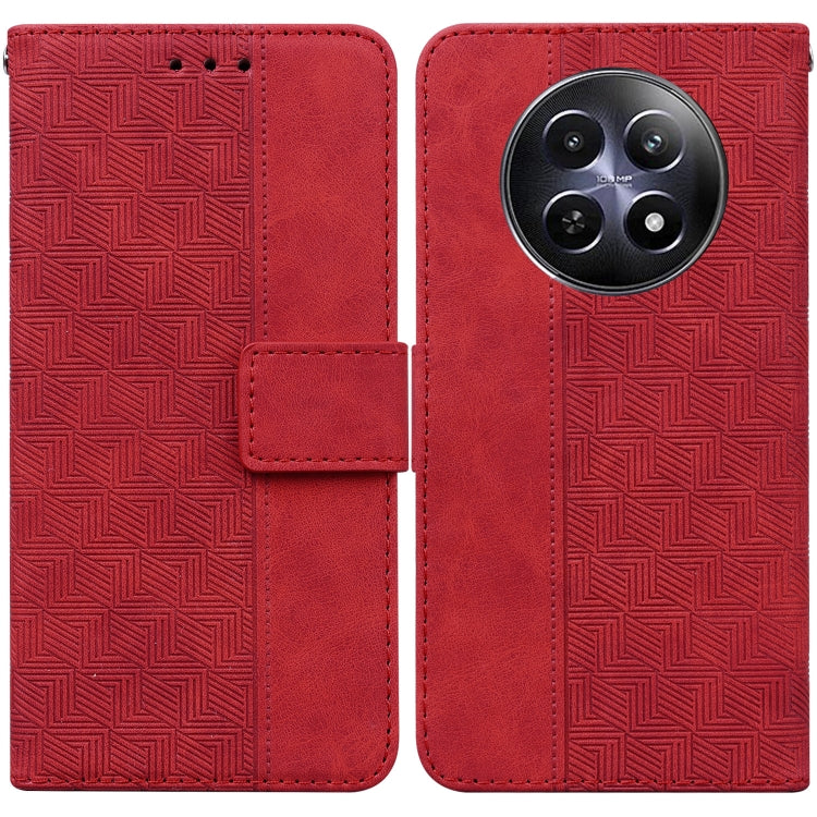 Custodia per telefono in pelle goffrata geometrica, For Realme GT 6 / GT 6T / GT Neo6, For Realme C61 / C63 / Note 60, For Realme 12 5G, For Realme 12+