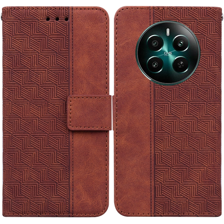 Custodia per telefono in pelle goffrata geometrica, For Realme GT 6 / GT 6T / GT Neo6, For Realme C61 / C63 / Note 60, For Realme 12 5G, For Realme 12+