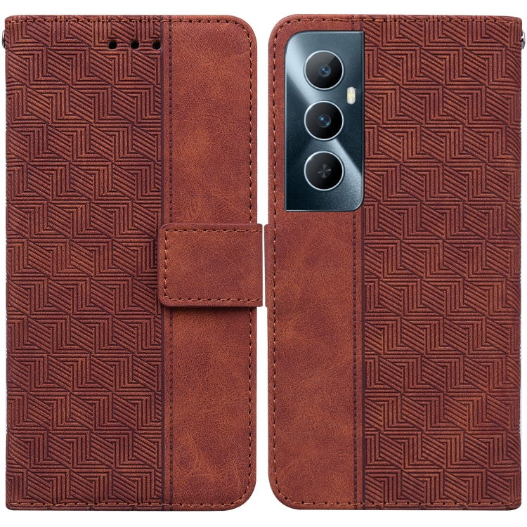 Custodia per telefono in pelle goffrata geometrica, For Realme 11 5G Global, For Realme 11 Pro / 11 Pro+ / Narzo 60 Pro, For Realme C53 / Narzo N53, For Realme C65 4G