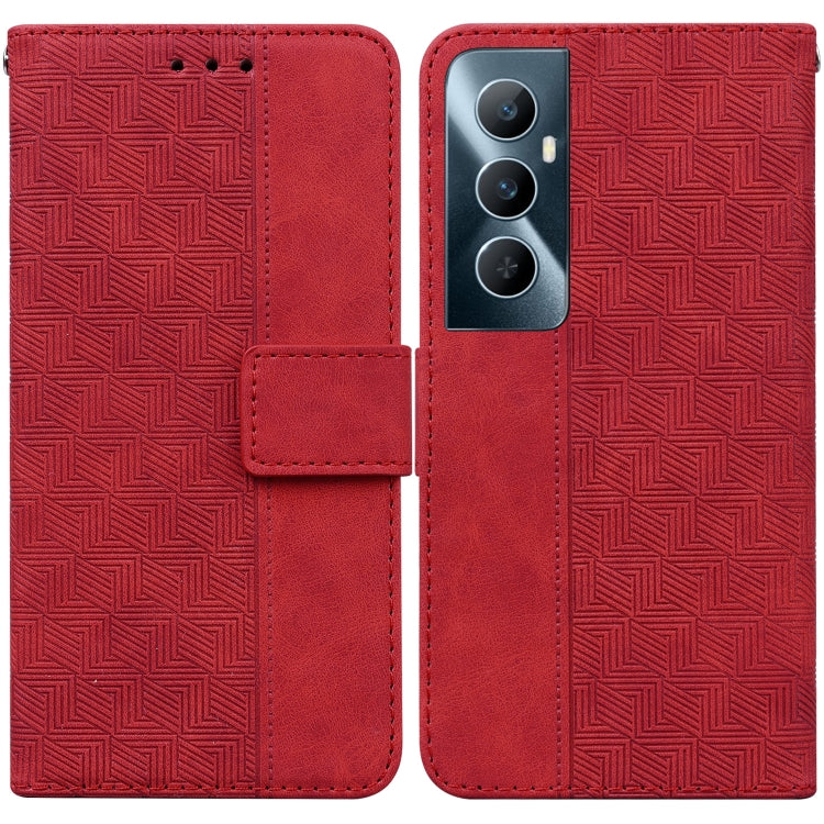 Custodia per telefono in pelle goffrata geometrica, For Realme 11 5G Global, For Realme 11 Pro / 11 Pro+ / Narzo 60 Pro, For Realme C53 / Narzo N53, For Realme C65 4G