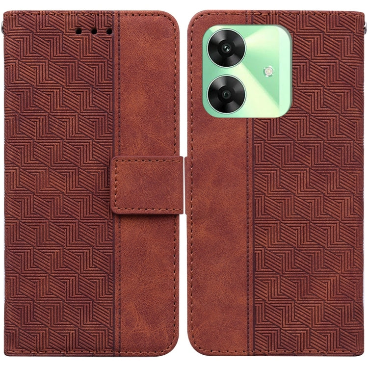 Custodia per telefono in pelle goffrata geometrica, For Realme GT 6 / GT 6T / GT Neo6, For Realme C61 / C63 / Note 60, For Realme 12 5G, For Realme 12+