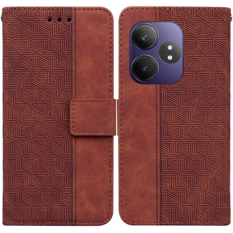 Custodia per telefono in pelle goffrata geometrica, For Realme GT 6 / GT 6T / GT Neo6, For Realme C61 / C63 / Note 60, For Realme 12 5G, For Realme 12+