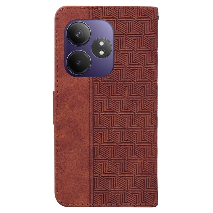Custodia per telefono in pelle goffrata geometrica, For Realme GT 6 / GT 6T / GT Neo6, For Realme C61 / C63 / Note 60, For Realme 12 5G, For Realme 12+