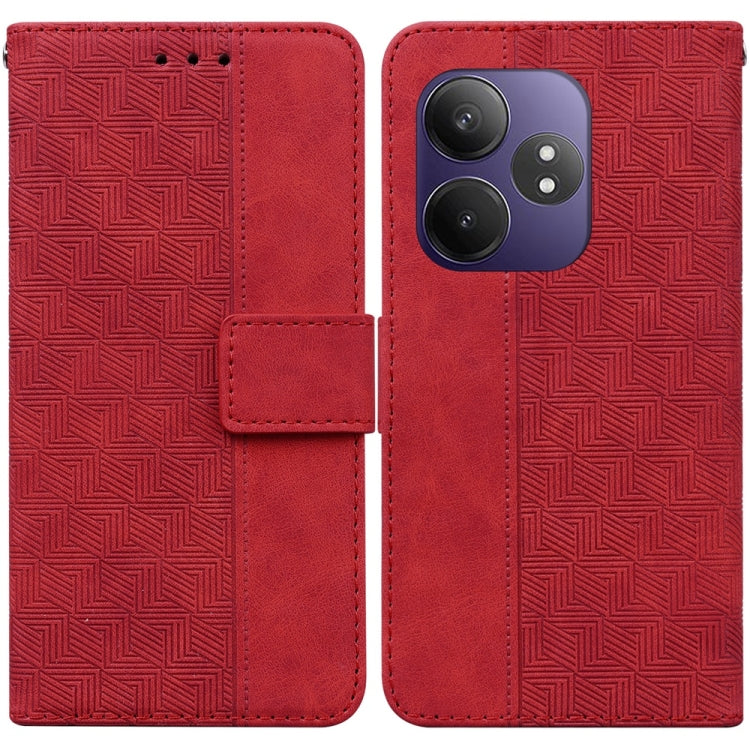 Custodia per telefono in pelle goffrata geometrica, For Realme GT 6 / GT 6T / GT Neo6, For Realme C61 / C63 / Note 60, For Realme 12 5G, For Realme 12+