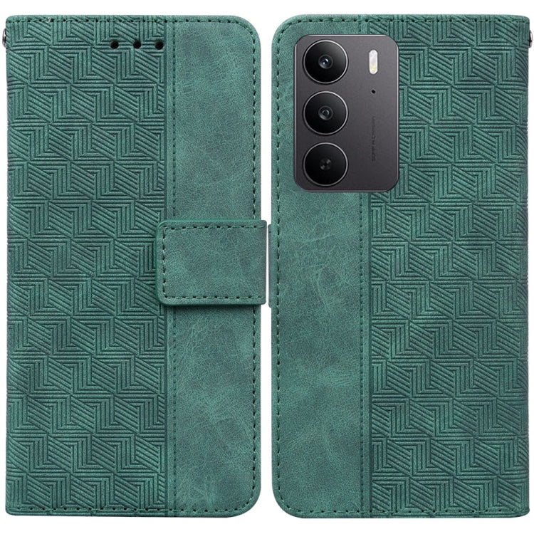 Custodia per telefono in pelle goffrata geometrica, For Realme 14 Pro+, For Realme 14 Pro, For Realme C75, For Realme 13+ Global