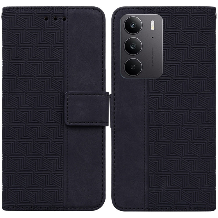 Custodia per telefono in pelle goffrata geometrica, For Realme 14 Pro+, For Realme 14 Pro, For Realme C75, For Realme 13+ Global