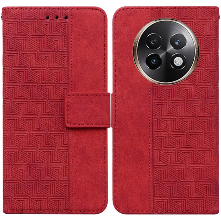 Custodia per telefono in pelle goffrata geometrica, For Realme 14 Pro+, For Realme 14 Pro, For Realme C75, For Realme 13+ Global