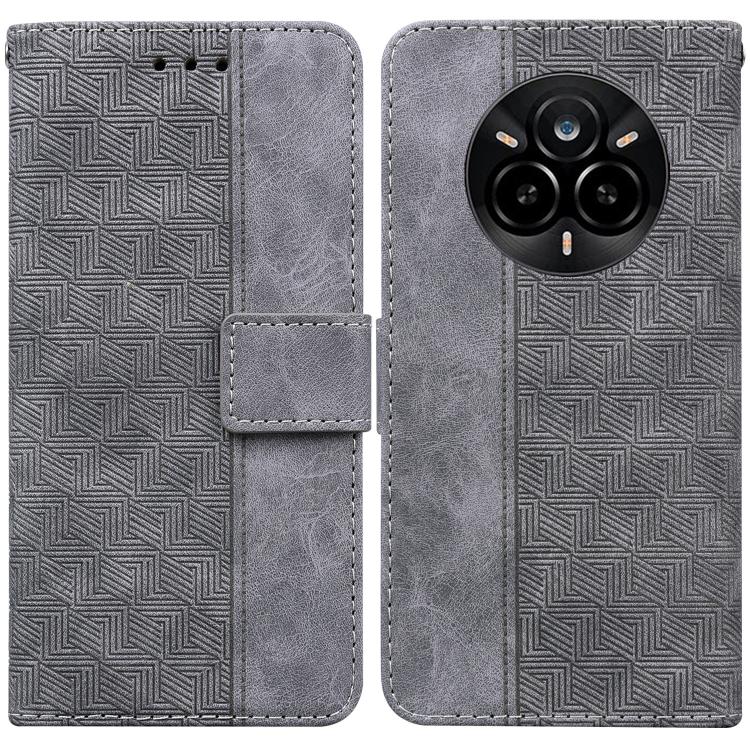 Custodia per telefono in pelle goffrata geometrica, For Realme 14 Pro+, For Realme 14 Pro, For Realme C75, For Realme 13+ Global