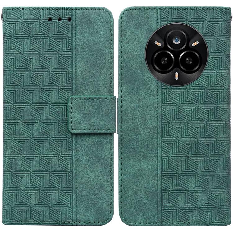 Custodia per telefono in pelle goffrata geometrica, For Realme 14 Pro+, For Realme 14 Pro, For Realme C75, For Realme 13+ Global