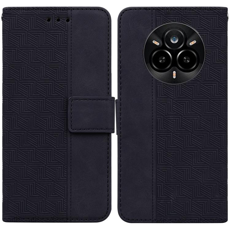 Custodia per telefono in pelle goffrata geometrica, For Realme 14 Pro+, For Realme 14 Pro, For Realme C75, For Realme 13+ Global