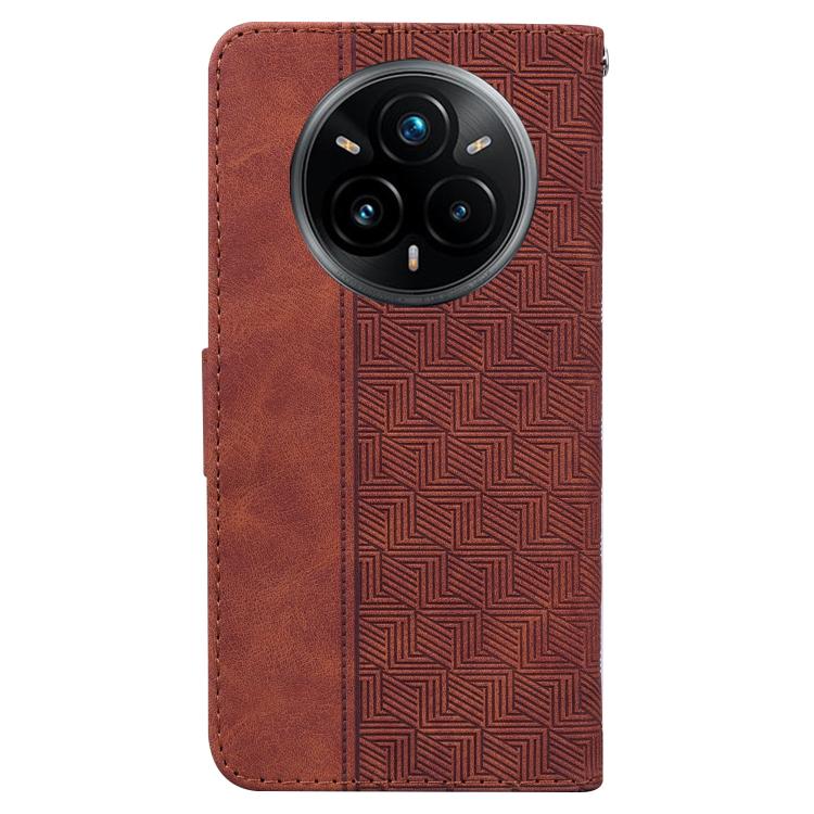 Custodia per telefono in pelle goffrata geometrica, For Realme 14 Pro+, For Realme 14 Pro, For Realme C75, For Realme 13+ Global
