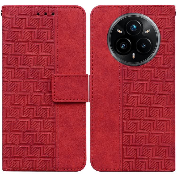 Custodia per telefono in pelle goffrata geometrica, For Realme 14 Pro+, For Realme 14 Pro, For Realme C75, For Realme 13+ Global