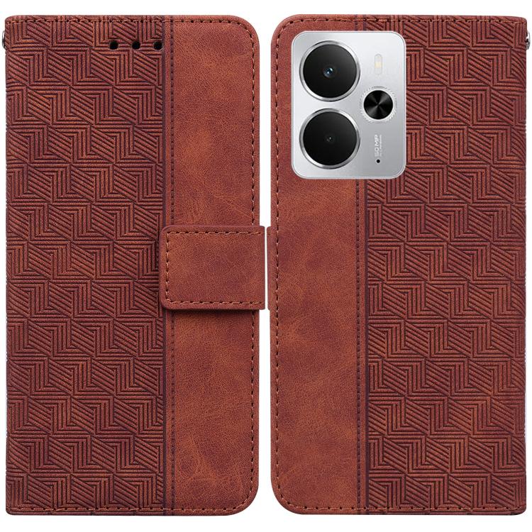 Custodia per telefono in pelle goffrata geometrica, For Realme Narzo 80 Lite 4G / C71 India, For Realme 15 5G / Realme 15 Pro 5G, For Realme 14, For Realme Neo7 SE
