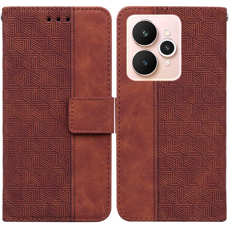 Custodia per telefono in pelle goffrata geometrica, For Realme Narzo 80 Lite 4G / C71 India, For Realme 15 5G / Realme 15 Pro 5G, For Realme 14, For Realme Neo7 SE